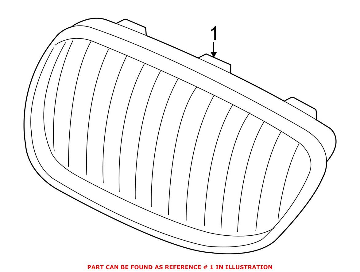 BMW Grille - Front Passenger Side Upper 51137295526